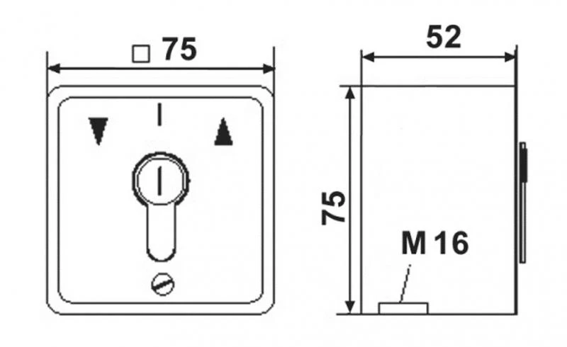 WTS - Standard - Schlüssel-Taster mit 2 Tast-Kontakten AB/AUF Alugehäuse, AP ,Wassergeschützt - Schutzart IP 54