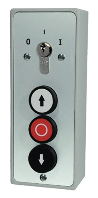 WTS - Standard - Schlüsselschalter mit 1 Rast-Kontakt Schlüssel : Ein/Aus Drucktasten: AUF/STOP/AB, AP Wassergeschützt - Schutzart IP 54
