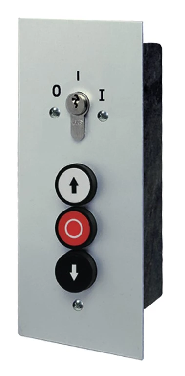WTS - Standard - Schlüsselschalter mit 1 Rast-Kontakt Schlüssel : Ein/Aus Drucktasten: AUF/STOP/AB, UP Wassergeschützt - Schutzart IP 54