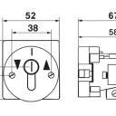 WTS - Einbau/Fronttafel - Schlüsselschalter mit AB = tastend / AUF = rastend, 2-polig AB/AUF für den Fronttafeleinbau