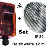 WTS - LS-5 Reflexions-Lichtschranke (10-40V DC o. 24V AC), Sender/Empfänger + Reflektor, Reichweite 12 m