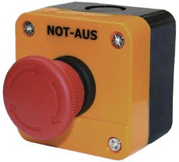 WTS - Einfach-NOT-HALT-Drucktaster (roter Pilz, rastend) Wassergeschützt - Schutzart IP 65