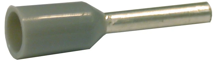 WTS - Aderendhülsen 0,75 mm², isoliert, grau, Kupfer verzinnt