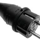 WTS -Vollgummi-Stecker mit Kabel-Knickschutz IP 44, Schwarz