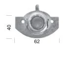 Mini Aufschraub Lagerschale aus Eisen mit Kugellager Ø 28 mm, Krallenlage