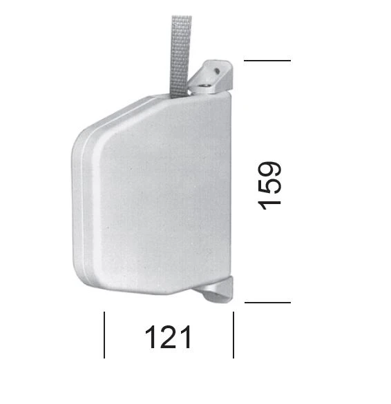 Mini-Aufschraubgurtwickler weiß, 5 m Gurtaufnahme, mit Gurt, schwenkbar, 22 mm breit Weiss oder Braun