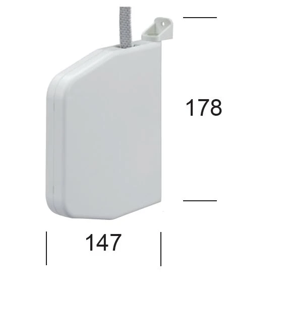Mini-Aufschraubgurtwickler weiß, 7 m Gurtaufnahme, mit Gurt, schwenkbar, aufklappbar, 22 mm breit