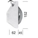 Mini-Halb-Einlassgurtwickler weiß, 5 m Gurtaufnahme, ohne Gurt, 28 mm breit
