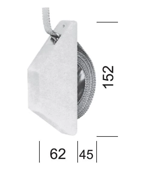 Mini-Halb-Einlassgurtwickler weiß, 5 m Gurtaufnahme, mit Gurt grau, 28 mm breit