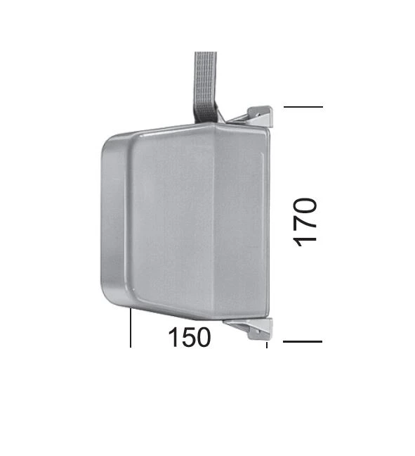 Aufschraub-Gurtwickler, für 23 mm Gurt, mit 5 m Gurt Beige, Kunststoffgehäuse Weiß, schwenkbar