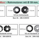 WTS - Maxi-Rohrmotoren Serie DM/59 Durchmesser 59 mm, 16 mm Vierkantstift,mit mechanischer Endabschaltung