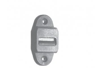 Mini-Gurtführung mit verdeckter Leitrolle und Bürste, weiß, Anschraubplatte 23x58 mm