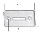 Mini-Gurtführung quer, mit geradem Schlitz, weiß, 42x22 mm