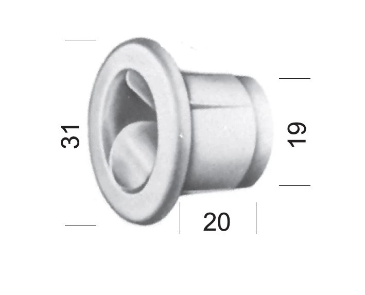 Mini-Gurtführung zum Einschlagen, weiß 31x20 mm Bohrung 19 mm