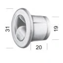 Mini-Gurtführung zum Einschlagen, weiß 31x20 mm Bohrung 19 mm