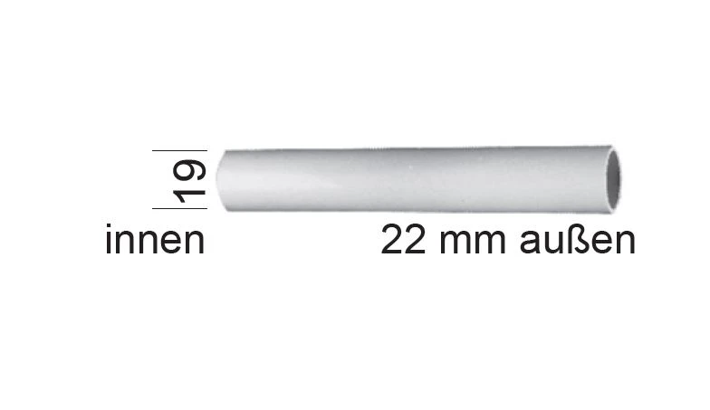 Kunststoffrohr Für  Mini-Steck Gurtführung 1 m lang, 19x22 mm