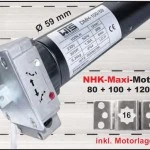 WTS - NHK-Maxi-Rohrmotoren Serie DMH-59 mit Nothandbedienung durch Kurbelstange  Ø 59 mm