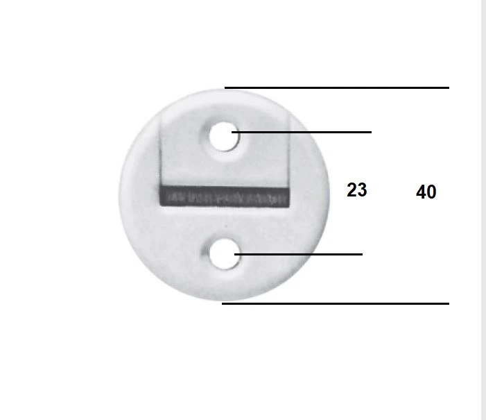 Gurtführung rund, für 23 mm Gurt, mit Bürste, weiß, zweiteilig, Ø 40 mm, Lochabstand 23 mm