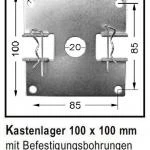 WTS - Kastenlager 100 x 100 mm  DM-L012 für Rohrmotoren  Ø 45 mm Serie DM - DMF - ME