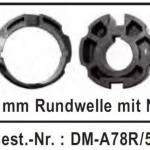 WTS - Adapterset DM-A78R-59 : 78 mm Rundwelle mit Nut nur für Maxi - Rohrmotoren  Ø 59 mm, Serie DM-59 + DMH-59