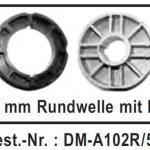 WTS - Adapterset DM-A102R-59 : 102 mm Rundwelle mit Nut nur für Maxi - Rohrmotoren  Ø 59 mm, Serie DM-59 + DMH-59