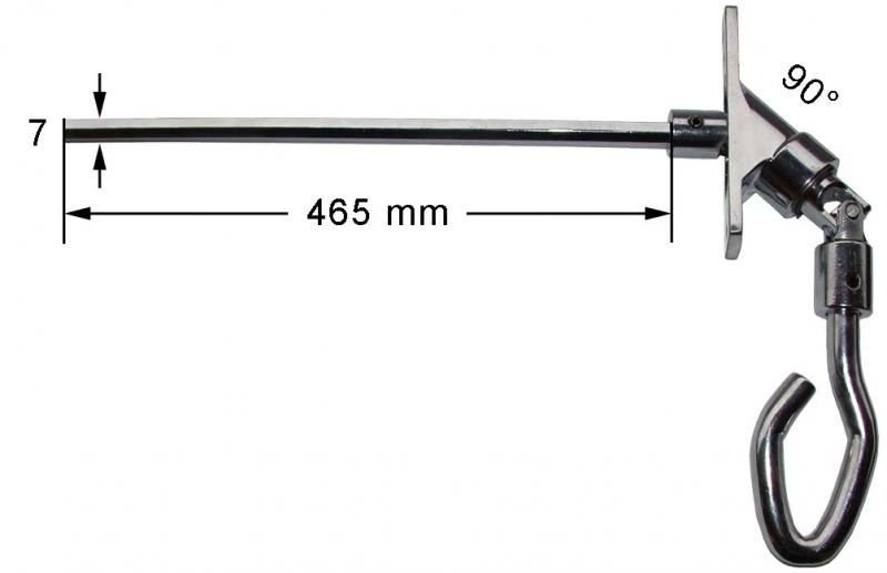 WTS - Verbindungsgelenk, 90°, mit 6kt.-Stange Länge: 465 mm für NHK Antriebe