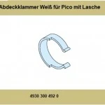Abdeckklammer Weiss für Rohrmotore Becker Baureihe P(Pico)  P5 - P13  mit Anschlusslasche