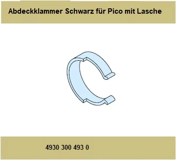 Abdeckklammer Schwarz für Rohrmotore Becker Baureihe P(Pico)  P5 - P13  mit Anschlusslasche
