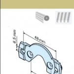 Anschlussteil  Mini-Lasche-P C-plug M6/48 inkl. Schrauben für Becker Rohrantriebe P5 bis P13