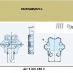 Anschlussteil - Sternadapter-L aus Kunststoff - für Becker Rohrmotoren L44 bis L120
