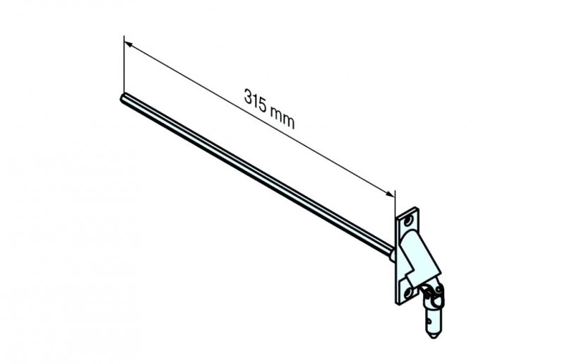Gelenklager mit Sechskantstab 90° SW 7 mm Anschlusszapfen für Kurbel Ø 12 mm