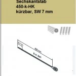 Öse mit Sechskantstab 450-k-HK kürzbar, SW 7 mm  für Rohrantriebe mit Handkurbelanschluss