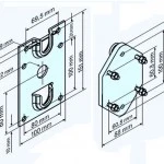 Plattenlager-HK mit Adapterplatte und Befestigungsschrauben für Rohrantriebe mit Handkurbelanschluss