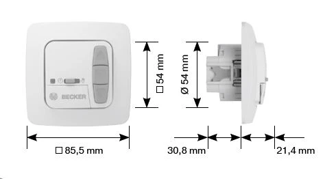 Becker - Centronic MemoControl MC42 - Memorytaster - Einfache Programmierung von 2 Schaltzeiten, zur Unterputzmontage