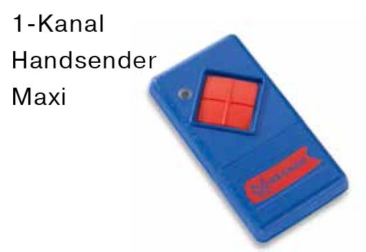 Becker - 1-Kanal Handsender Maxi , 1-Kanal 40 MHz Maxi-Handsender, Batterie 9 V (Blockbatterie)