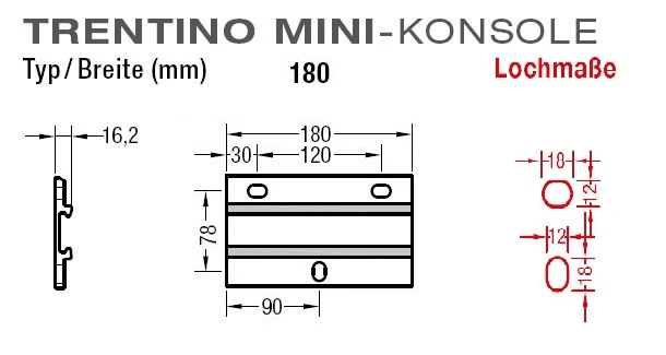 Konsolen für Lewens Trentino Mini-Markise für Wandmontage