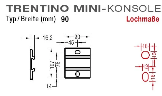Konsolen für Lewens Trentino Mini-Markise für Wandmontage