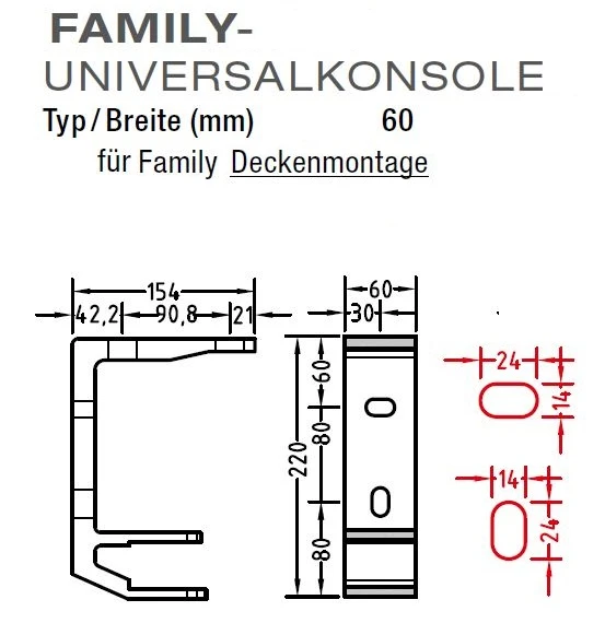 Universalkonsolen für Lewens  Family Markisen für Deckenmontage