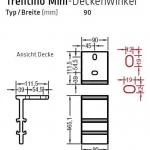 Deckenwinkel für Lewens Trentino Mini  Gelenkarmmarkise für Deckenmontage, 90mm und 180m Breite