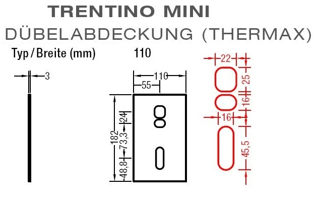 Dübelabdeckung-Thermax für Lewens  Trentino Mini Markise
