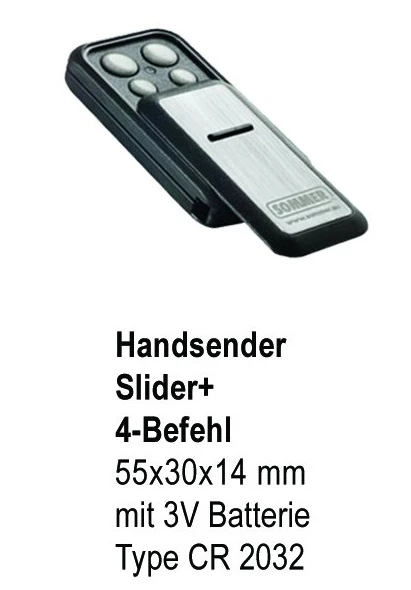 SOMMER Funk-Handsender Slider+, 4-Befehle Typ FTA-4031