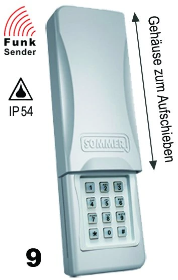 SOMMER Funk-Codetaster Entrapin+  1 Kanal für Garagentore, mit SOMloq2 Typ FTA-4095
