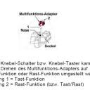 WTS - Kombi Knebel-Schalter für trockene Räume Auswahl als Taster oder Schalter  mit Rahmen  Lenora