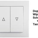 WTS - Doppel-Wipp-Schalter mit Rast / Taster ohne Rast UP mit Rahmen Lenora