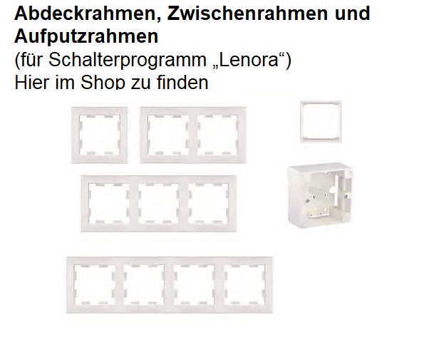 WTS - Zwischenrahmen (Adapterrahmen) zum Einbau von Geräten mit Einbaumaß 50 x 50 mm (DIN 49075) in das Lenora Schalterprogramm