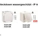 WTS - Schuko-Steckdose mit Klappdeckel AP wassergeschützt - IP 44