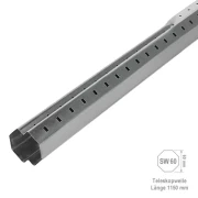 Teleskopwelle/Steckwelle SW 60, Länge 1150 mm, für Achtkantwelle SW 60, aus feuerverzinktem Stahl