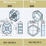 Adapter-Set  B85 für Sechskantwelle für Rohrmotore Becker Baureihe L