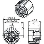 Adapterset für Achtkantwelle O-S60 , für Hinderniserkennung  für Becker Rohrmotoren P und R Serie