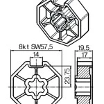Adapterset für Achtkatwelle Rolm 60 ,für Rohrmotore Becker Baureihe P und R Serie